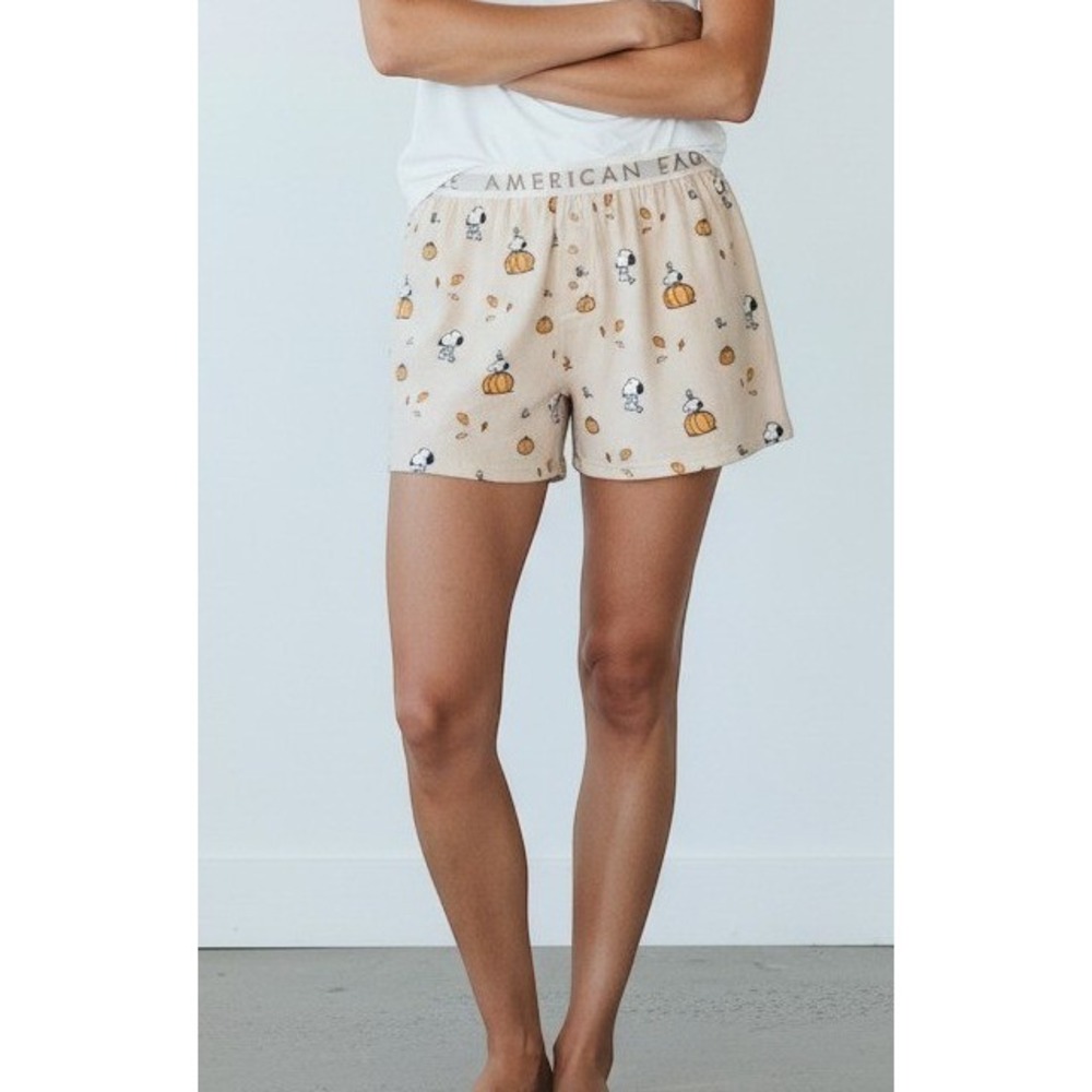 American Eagle Peanuts Snoopy Pumpkin Sleep Shorts